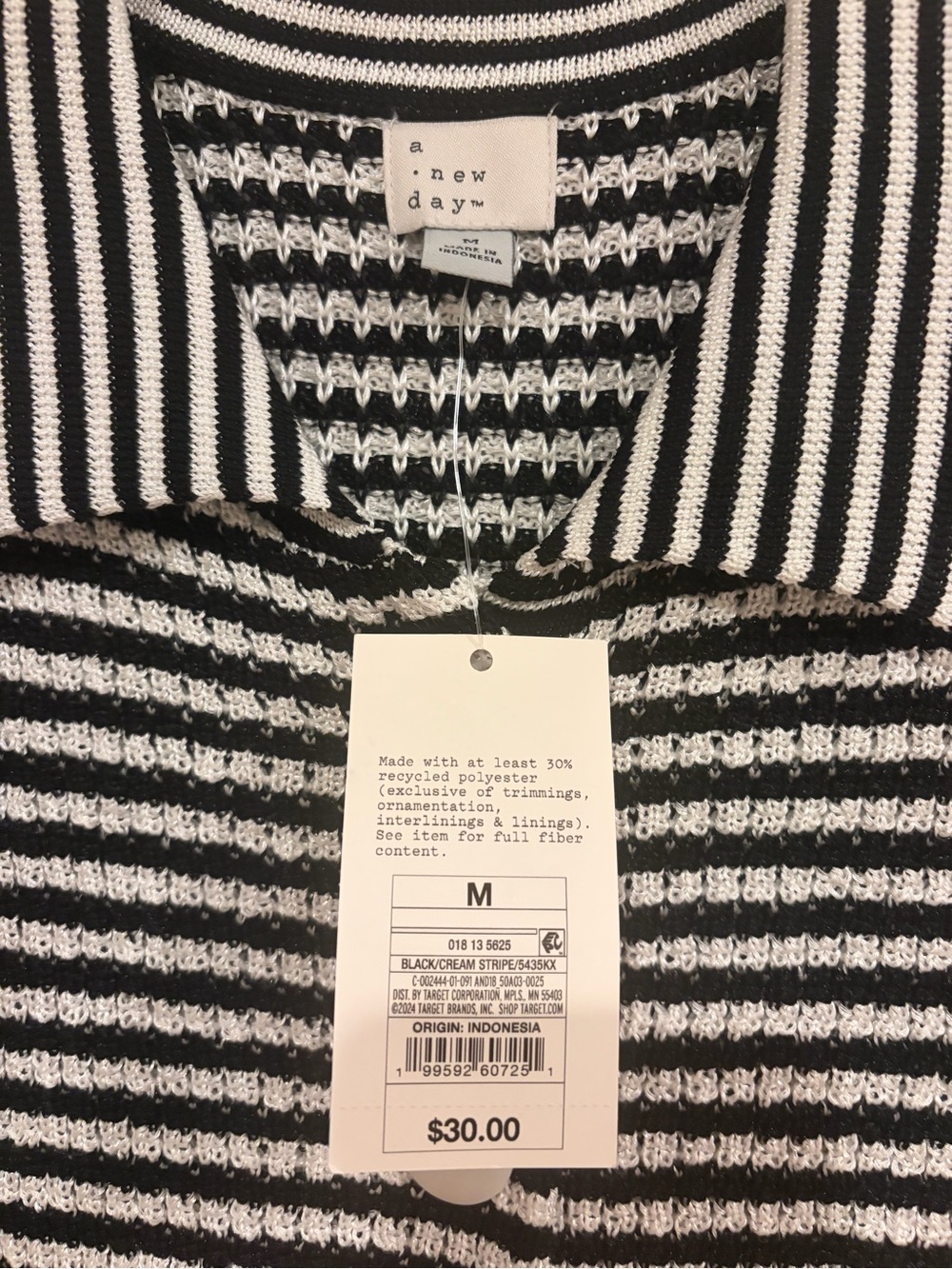 NWT A New Day Black Striped Button-Down Top - Picture 4 of 5